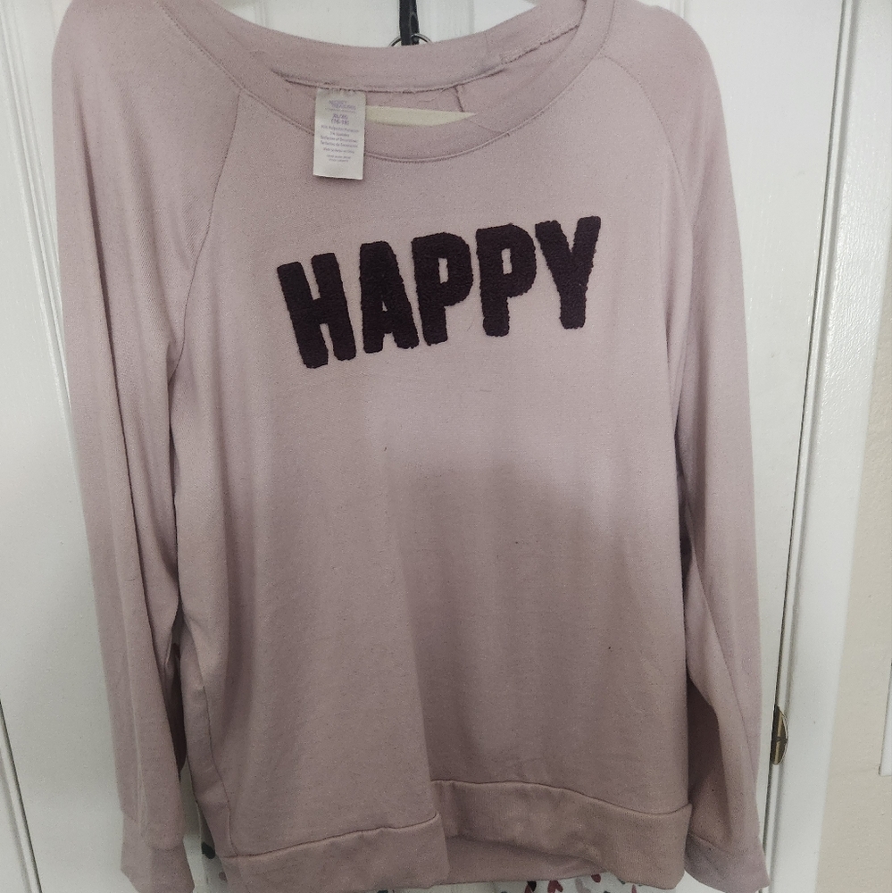 Happy Graphic Sweatshirt in Light Pink